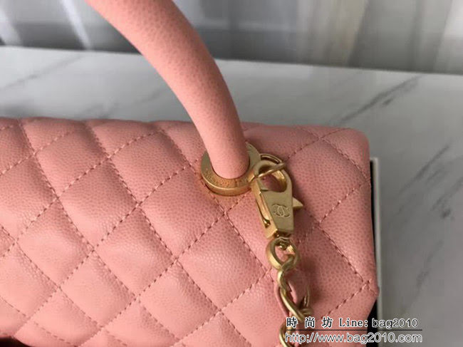 香奈兒CHANEL中號Chanel Coco handle全新頂級翻蓋單肩鏈條手柄包DSC1207